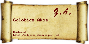 Golobics Ákos névjegykártya