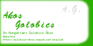 akos golobics business card