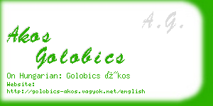 akos golobics business card